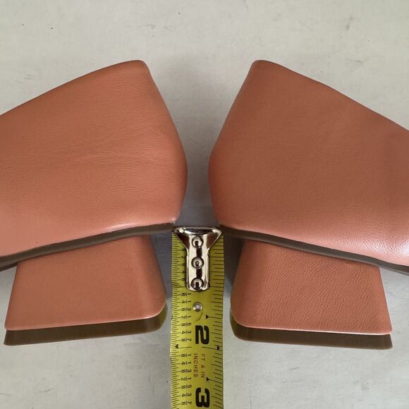 NEW C.Paravano Salmon Pink Low Block Heel Women 8.5 Pointed Toe Classic Spring - Picture 11 of 14
